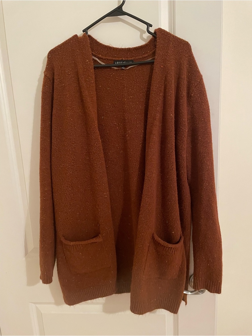 Love Ellie Burnt Orange Open Cardigan with Pockets
